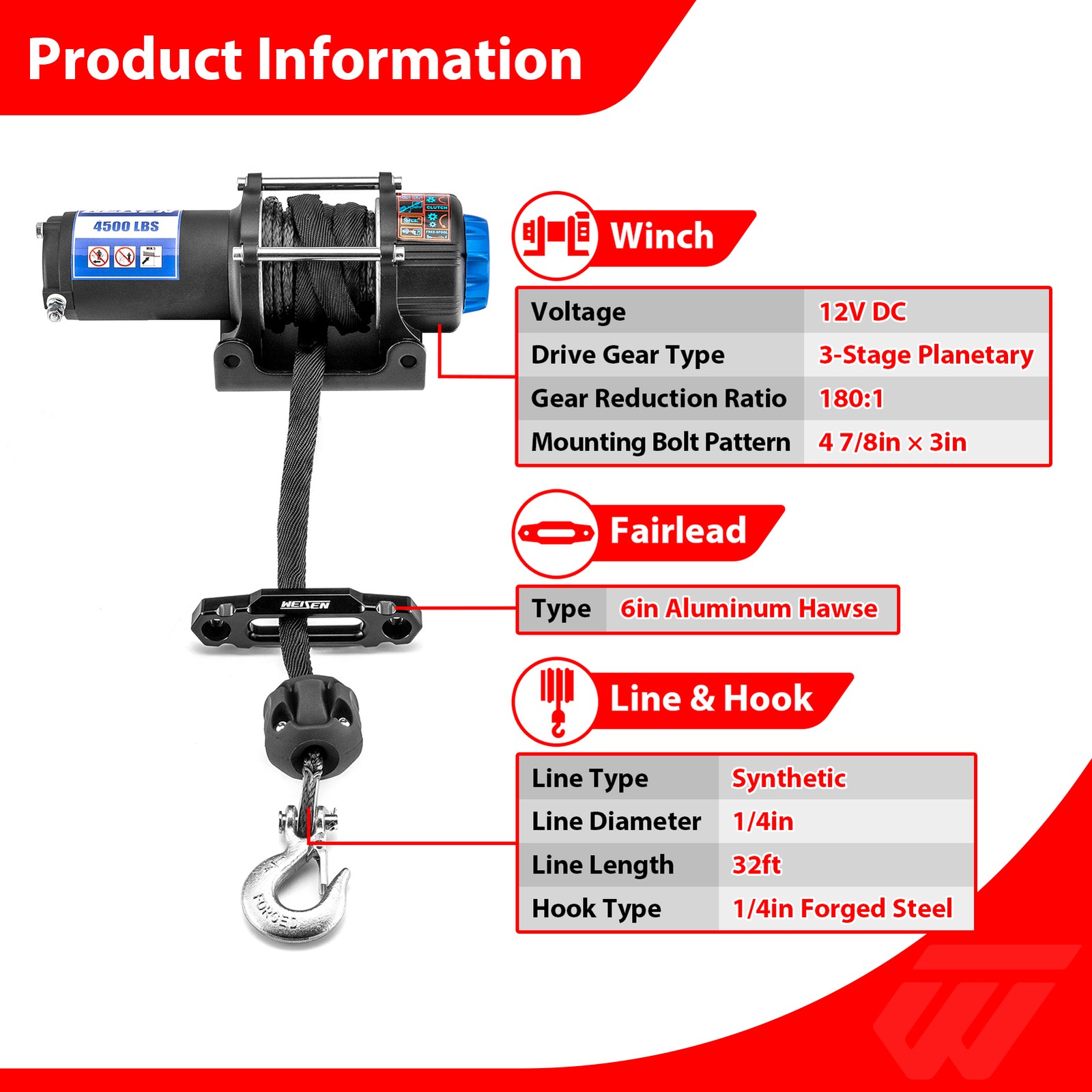 4500lb 12V Electric Winch Kit w/Winch Mount For Kawasaki Teryx4 750 /800