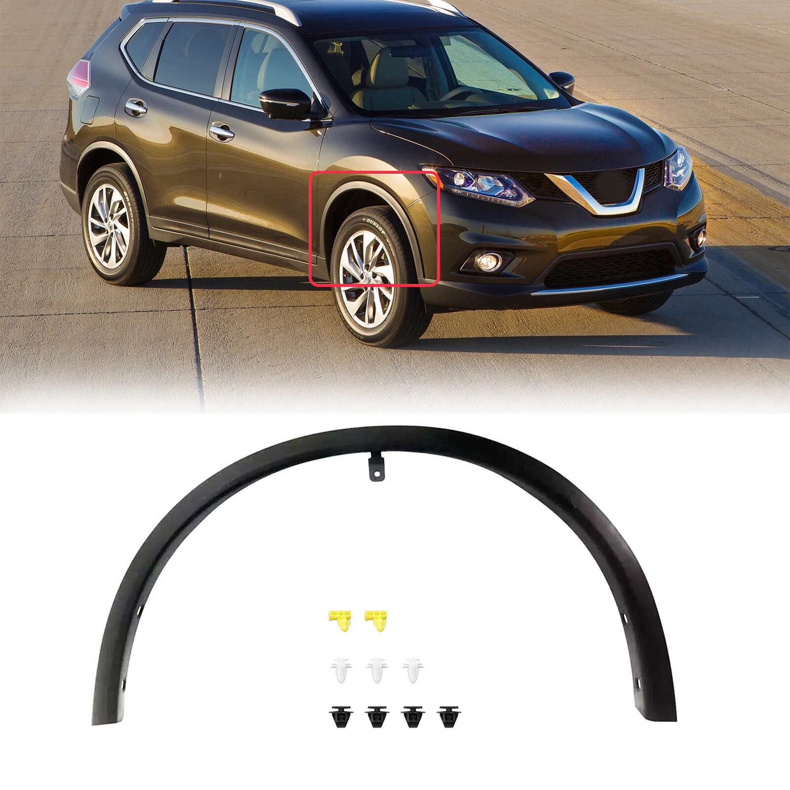 For 2014-2020 Nissan Rogue Front Fender Flare Black RH Passenger Right Side