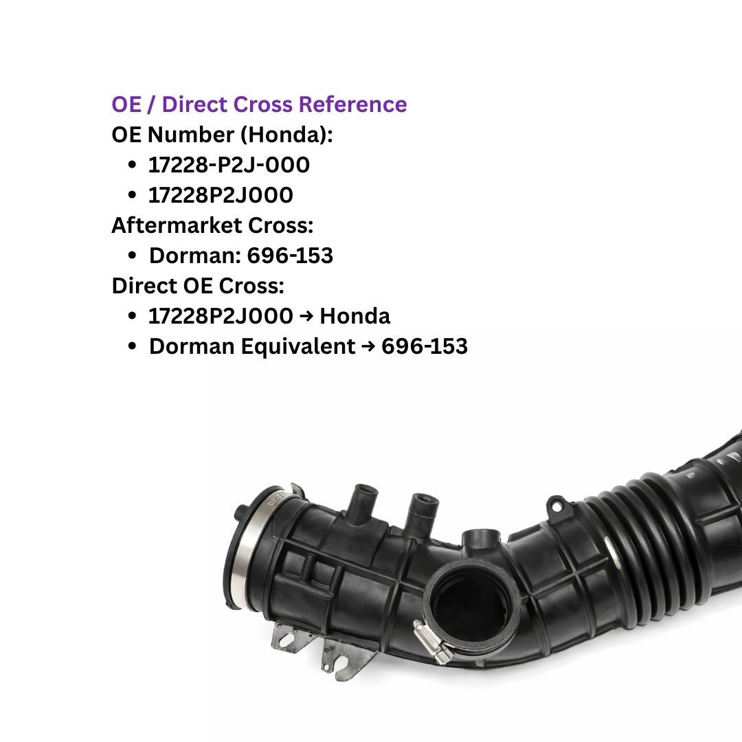 Engine Air Intake Hose for 1996-2000 Honda Civic 1.6L L4 17228-P2J-000 696-153