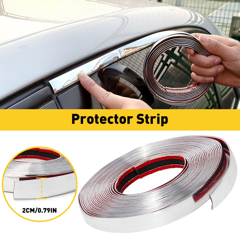 3/4” Chrome Molding Trim Strip Car Door Window Bumper Side Trime Protector 16FT