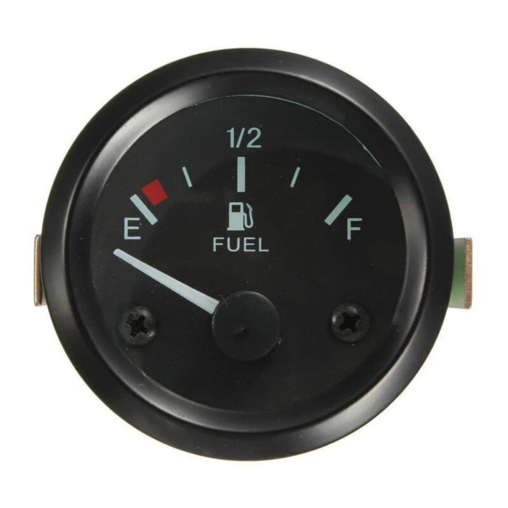 Universal 2″ 52mm Fuel Level Gauge Kit W/ Fuel Float Sensor E-1/2-F Pointer 12V