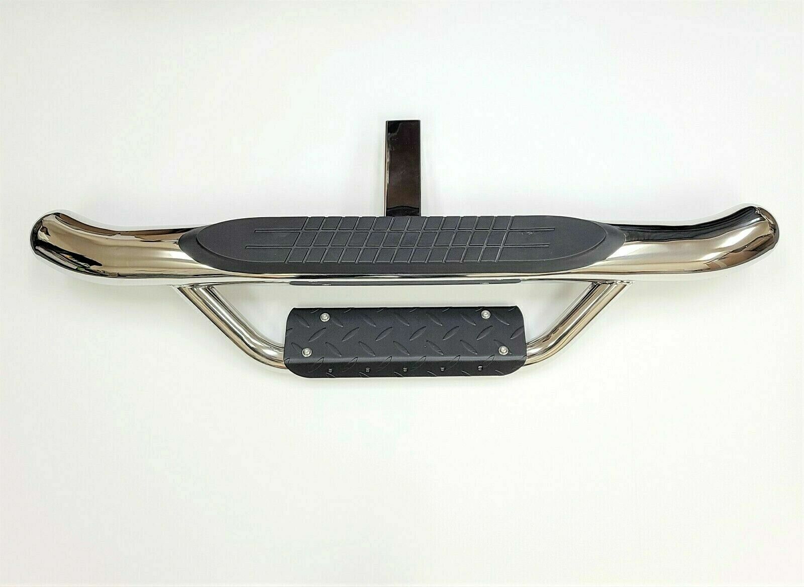 36″L 2″ Receiver Trailer Round Tow Hitch Drop Step Bar Guard Chrome Universal