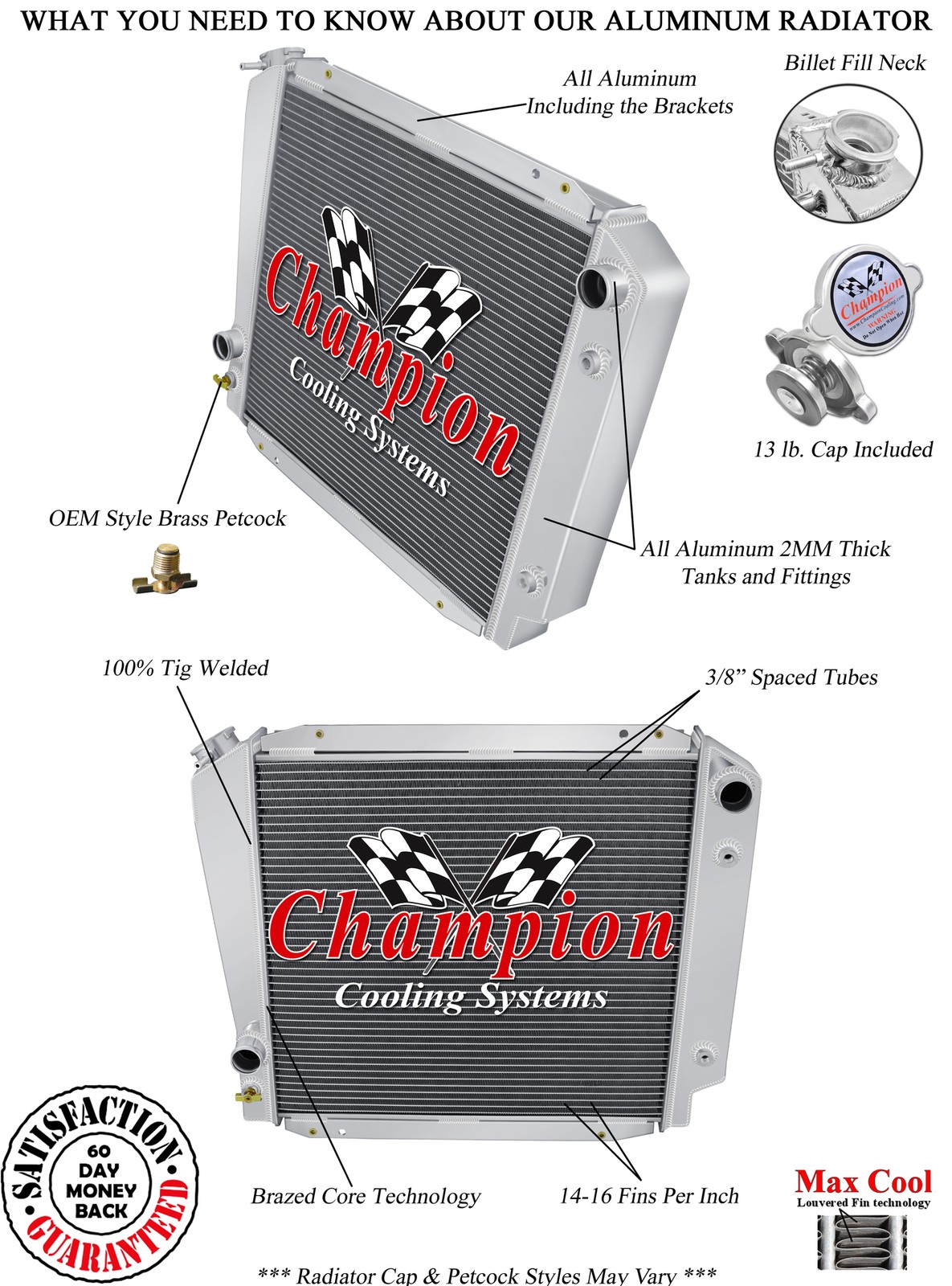 AAR Champion 3 Row Radiator for 1966 – 1977 Ford Bronco Coyote Engine Swap