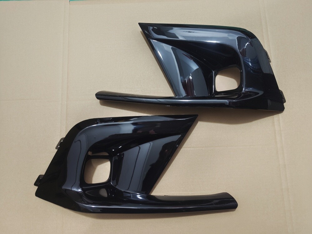 1Pair Gloss Black Front Bumper Fog Light Cover Trim For Honda Civic 11th 2022-24