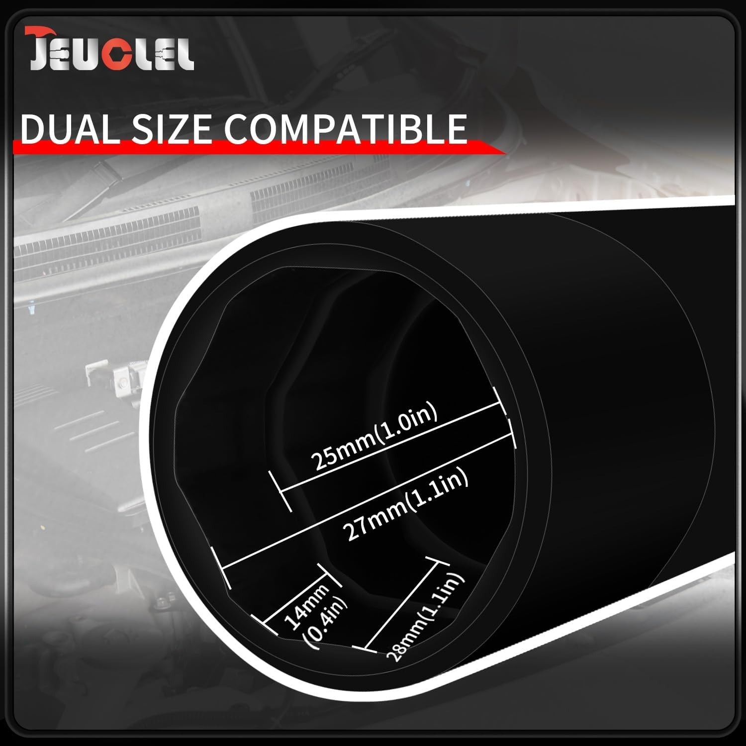 Oil Pressure Sensor Switch Socket, Special Size 1-1/16 Inch, 3/8″ Black