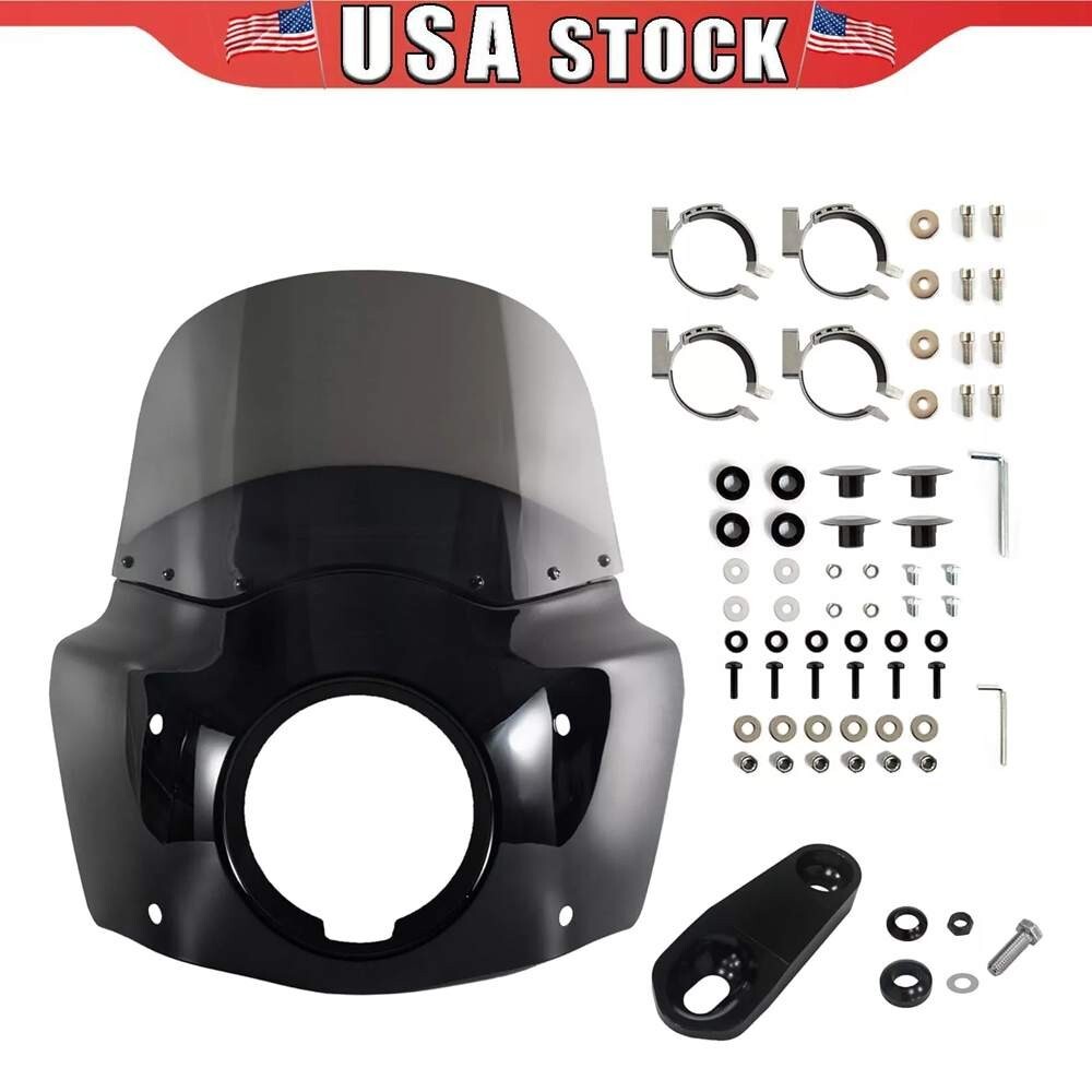 5.75″ Headlight Fairing W/11″ Smoke Windshield For Harley 1986-2015 Sportster