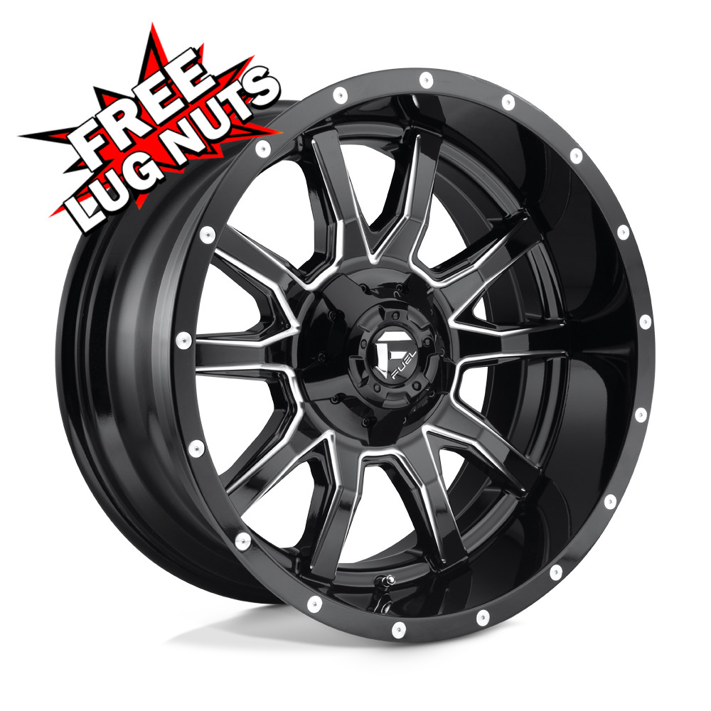 (1PC) Fuel D627 Vandal 20X9 6X135 Black Milled 1mm Wheel Rim 20 Inch