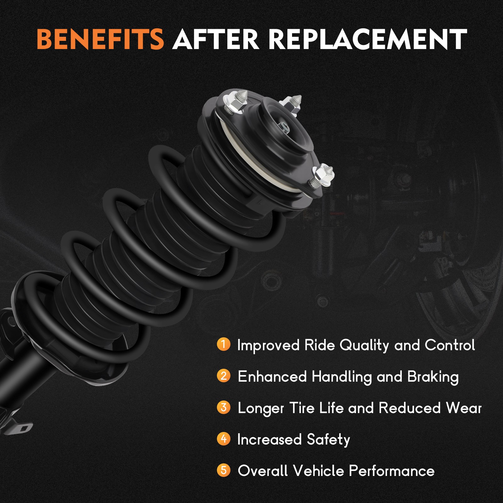 For 2012 Honda Civic Front Pair Complete Struts & Shocks Absorbers Assembly