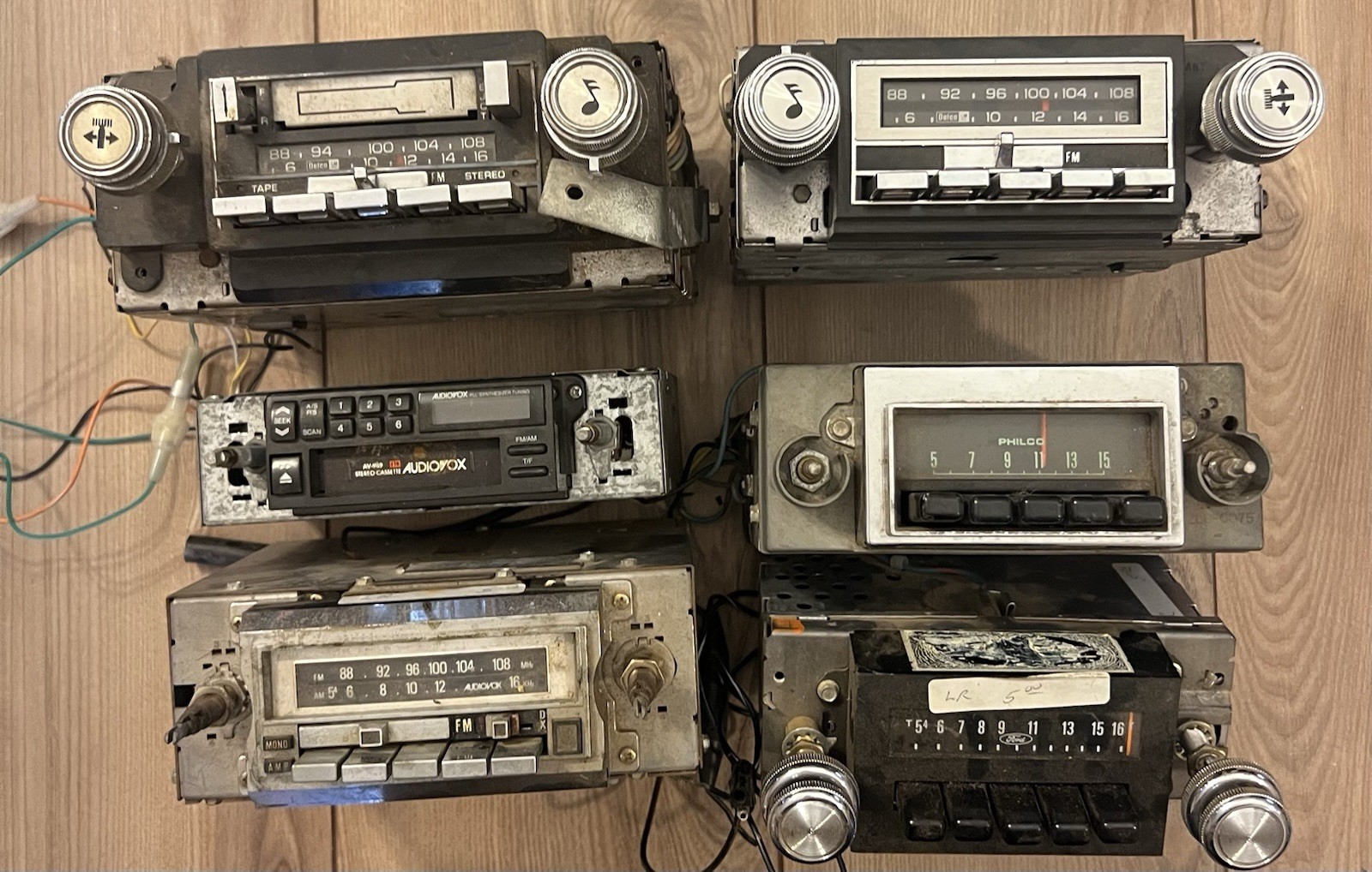 Lot Of 6 VTG 70s 80s Car Stereos FM AM 8 Track Cassette Ford Audiovox Untested