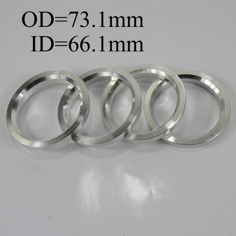 4Pcs Aluminum Alloy Centric Spigot Wheel Spacer Hub Rings 66.1mm ID to 73.1mm OD