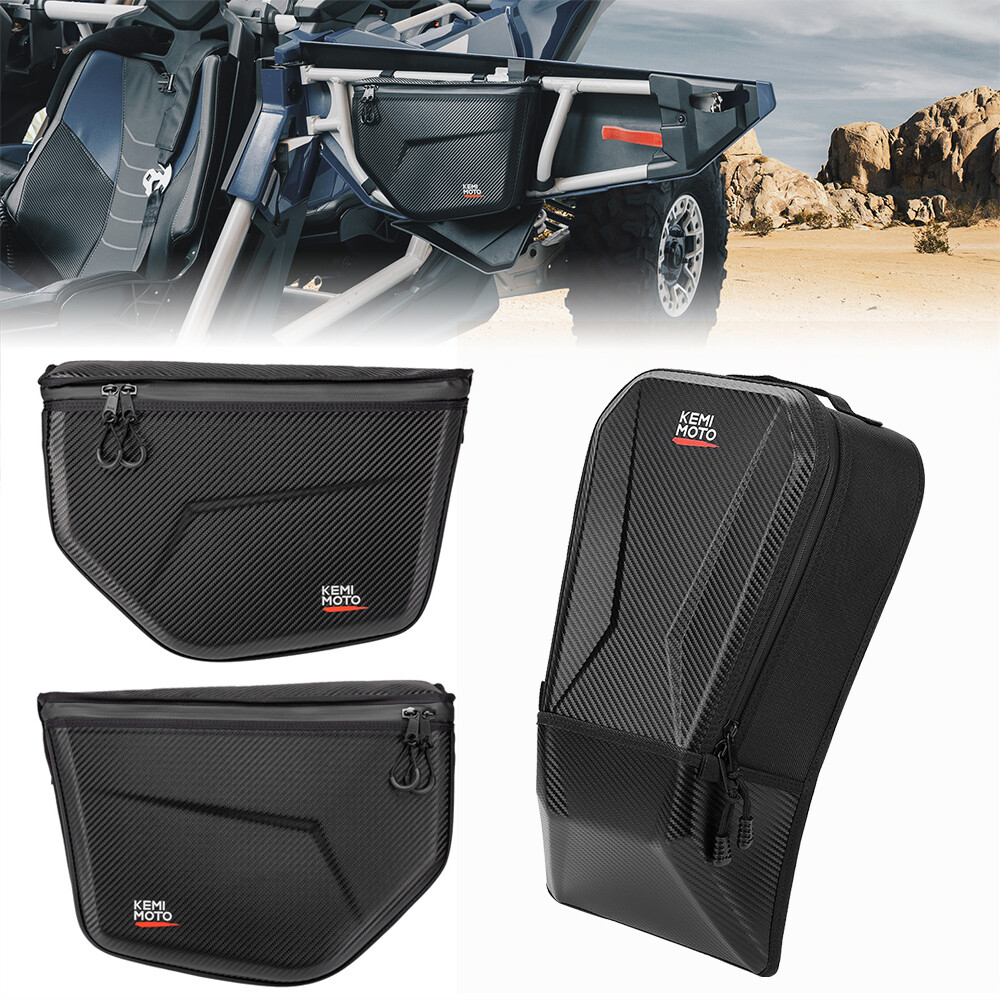 KEMIMOTO Front Door Bag + Center Seat Storage Bag For Can Am Maverick X3 2017-24