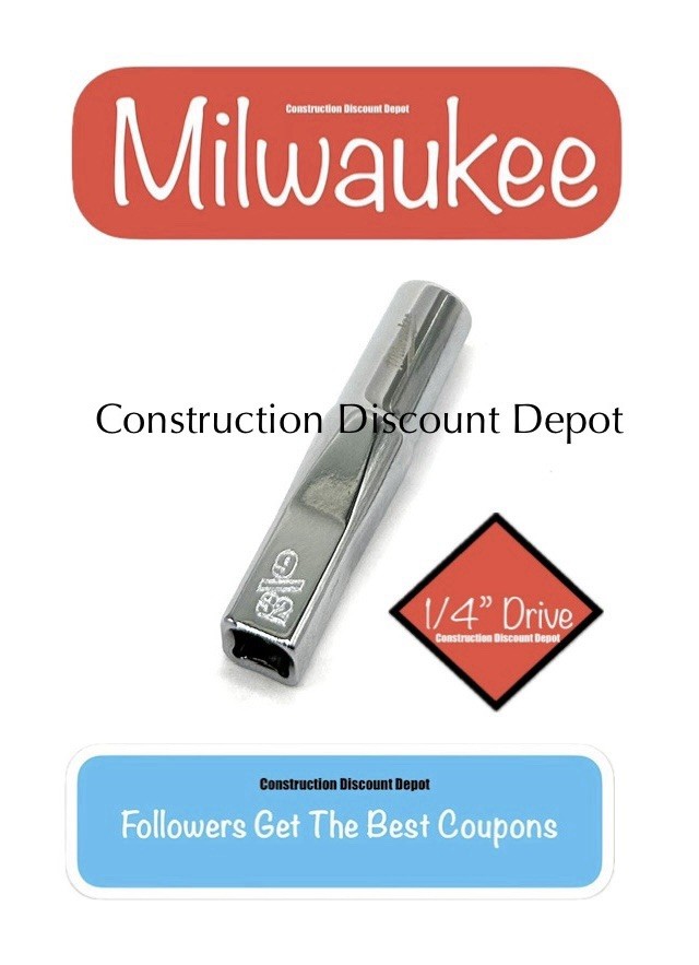 Milwaukee Tool 45-34-9015 1/4″ In. Drive 9/32″ SAE 6-Point Deep Socket
