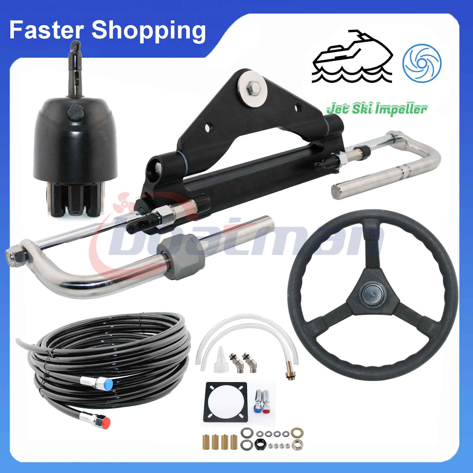 Boat Hydraulic Steering System Kit Marine Outboard Steering 150HP HC4645H Outboa