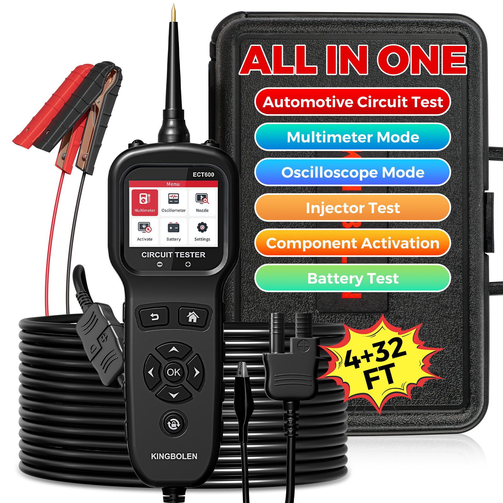 KINGBOLEN ECT600 Electrical Automotive Circuit Tester Tool 12V 24V Car Truck