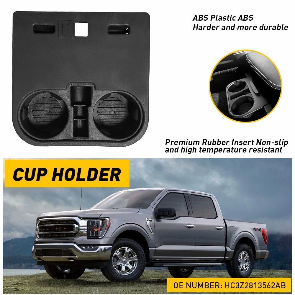 Center Console Floor Cup Holder Tray For Ford F150 F250 F350 HC3Z-2813562-AB