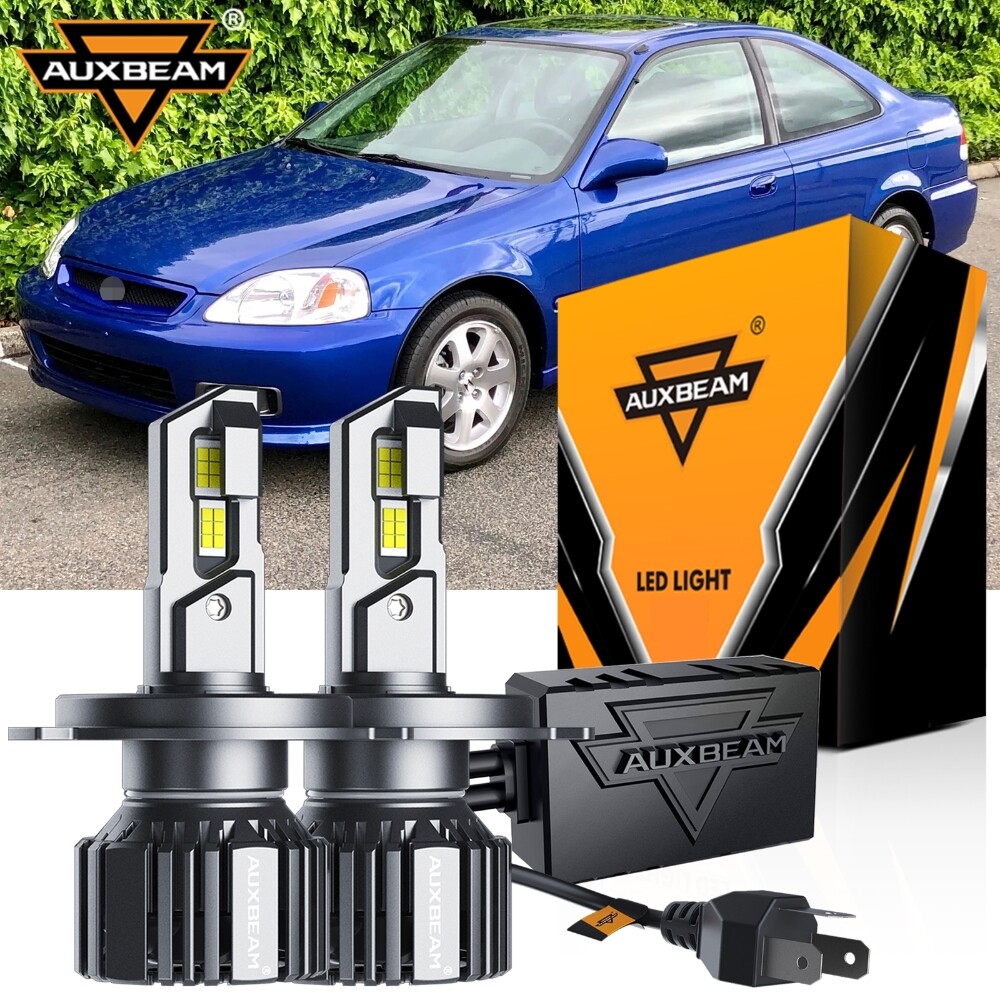 2x AUXBEAM 90W H4 LED Headlight Bulbs Hi/Lo Beam for Honda Civic DX Sedan 4-Door