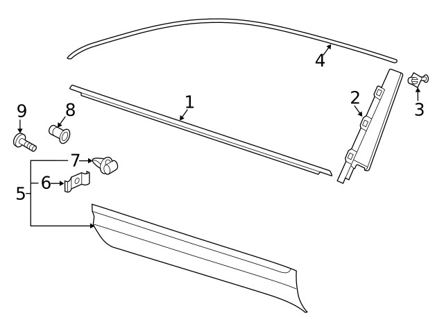 Genuine Volkswagen Reveal Molding 3CN-837-644-2MG