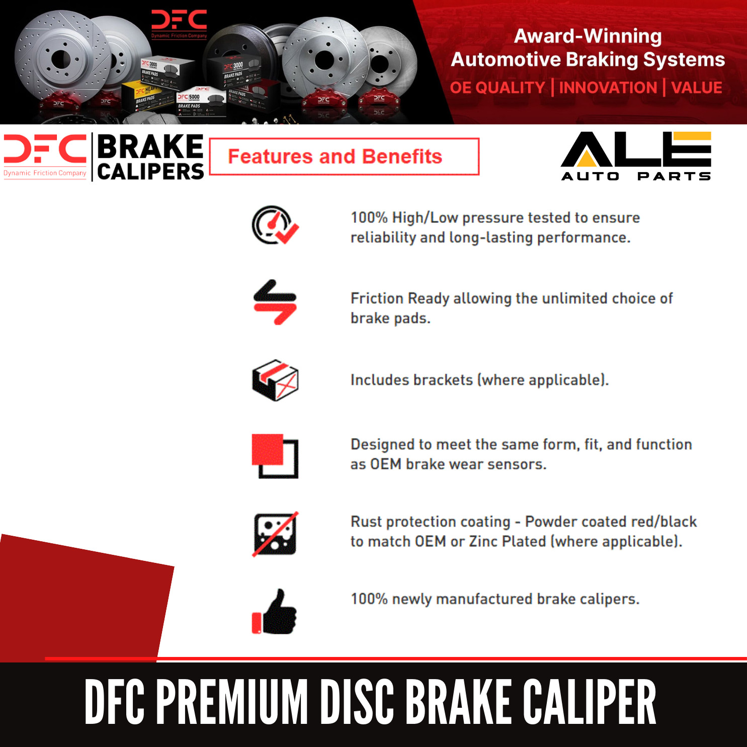 NEW Dynamic Friction 331-31056 – Premium Silver Zinc Coated Caliper
