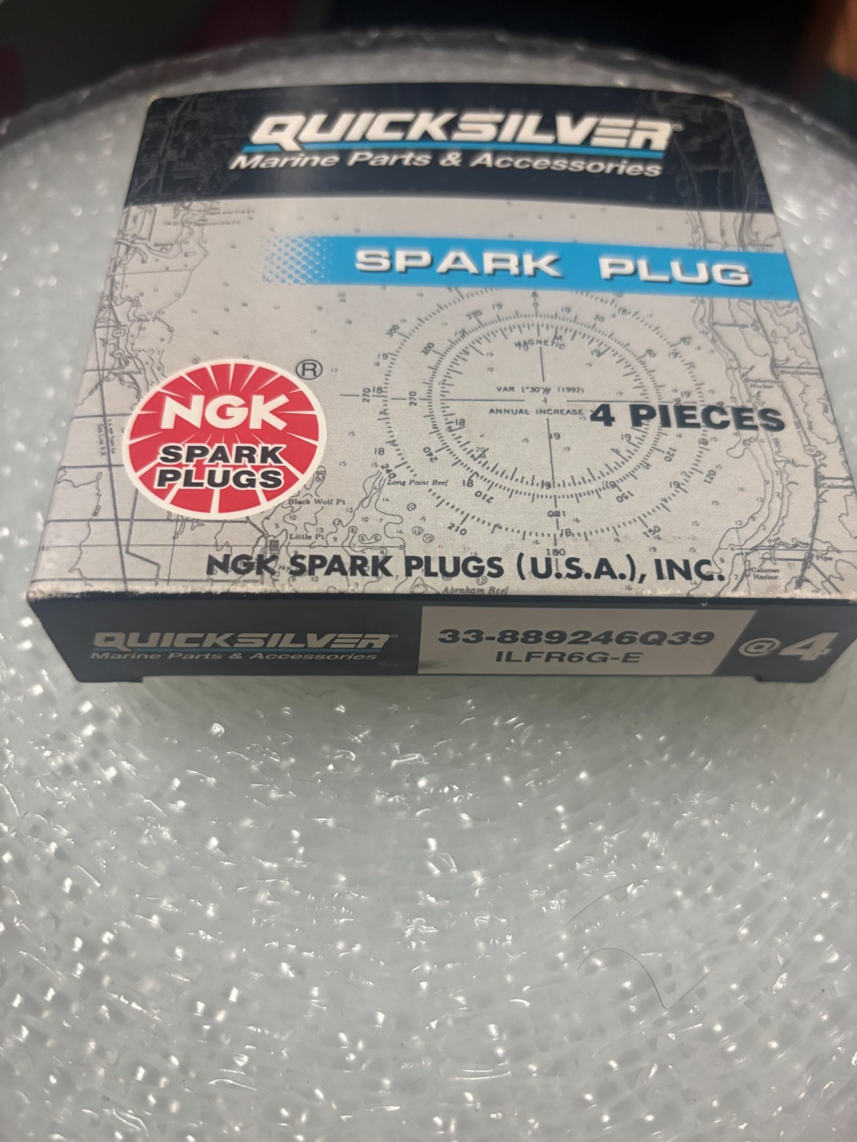 OEM Mercury Quicksilver NGK ILFR6G-E 33-889246Q39 4212 Verado Spark Plugs 4 Pack