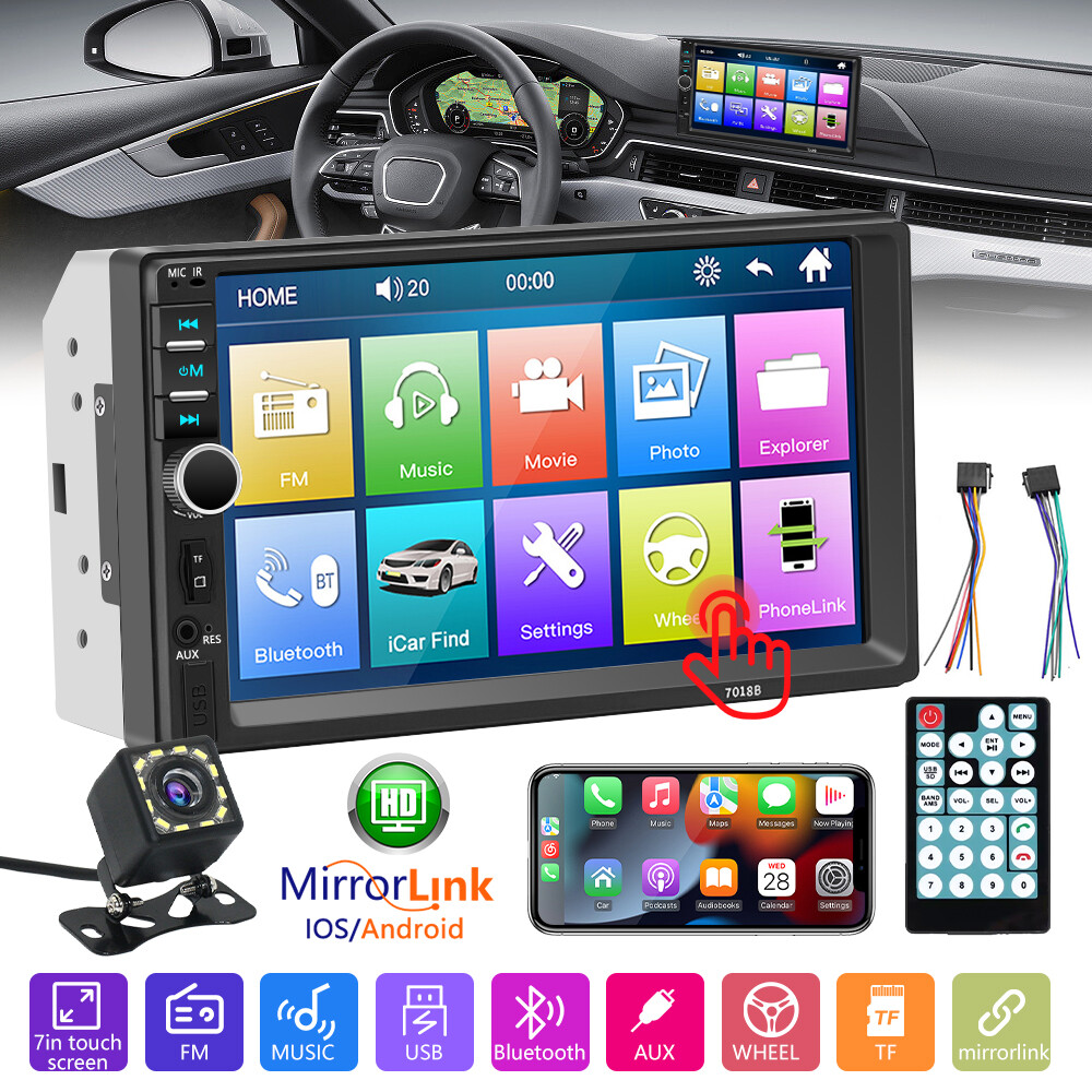 7″ For Apple Carplay Android Car Stereo Radio MP5 Player Double 2DIN Bluetooth