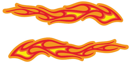 Flames L & R Vinyl Decal Car Truck Cell Phone Laptop Flames For Side Of Car Etc