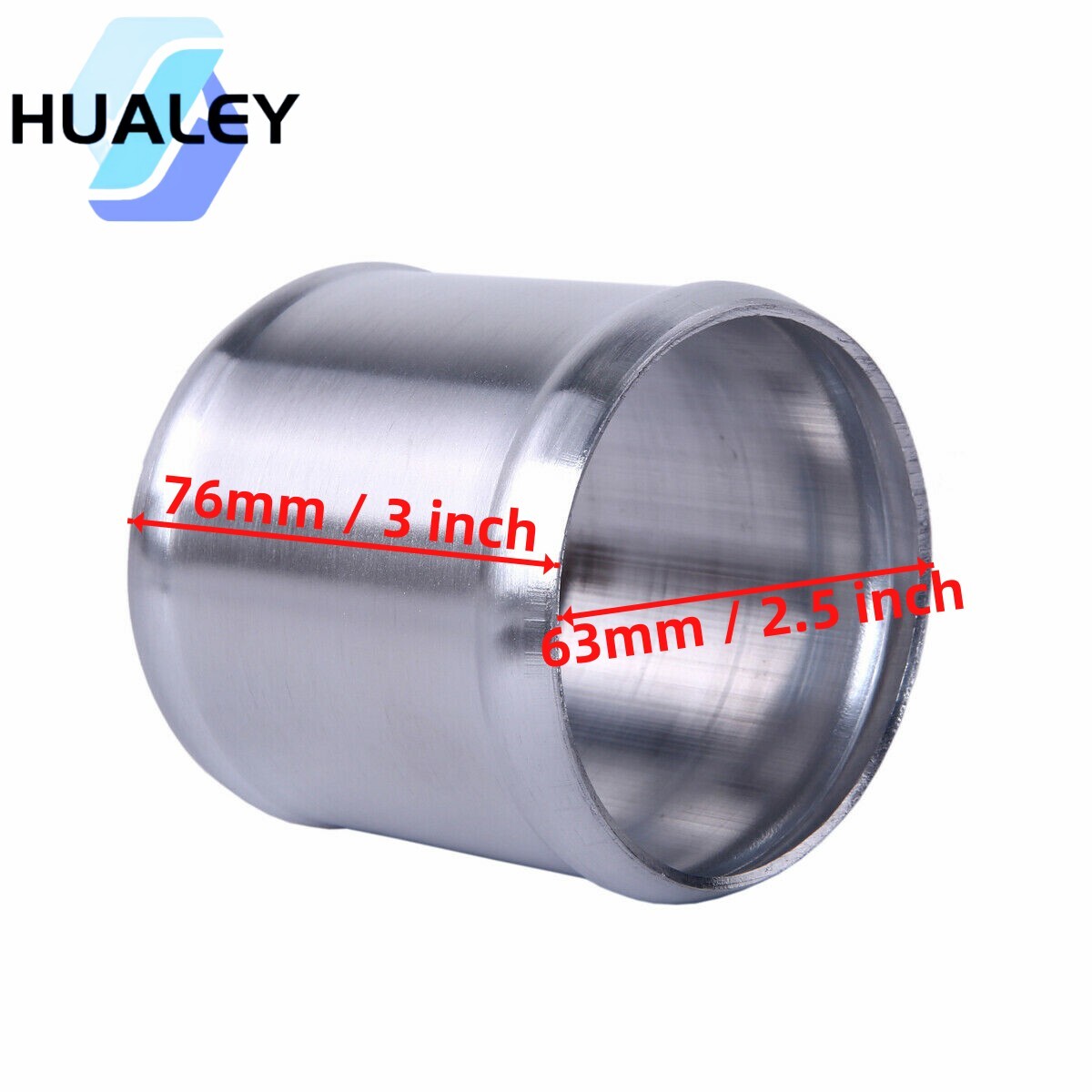 63mm 2.5″ Aluminum Hose Adapter Tube Joiner Pipe Coupler Connector L=76mm