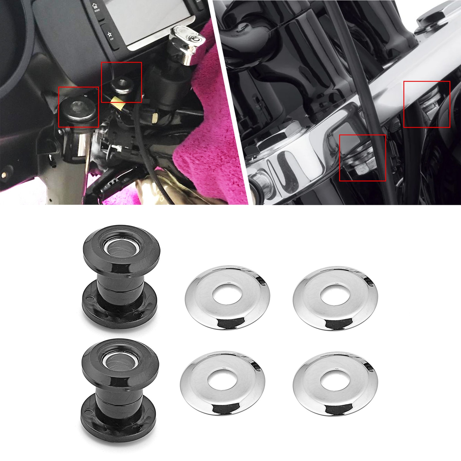 Polyurethane Handlebar Riser Bushings Anti Vibration For Harley Softail Touring