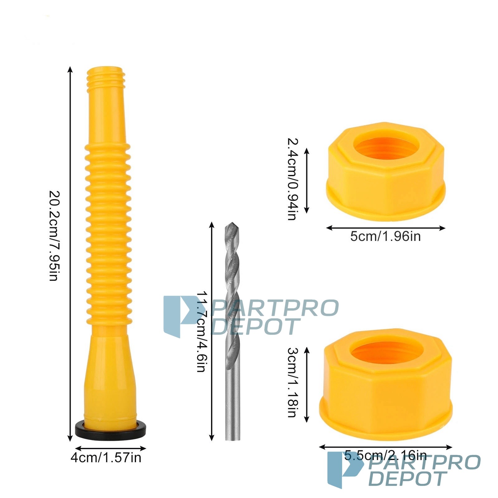 5x Gas Can Spout Nozzle Vent Kit Replacement For Plastic Gas Cans Old Style Caps
