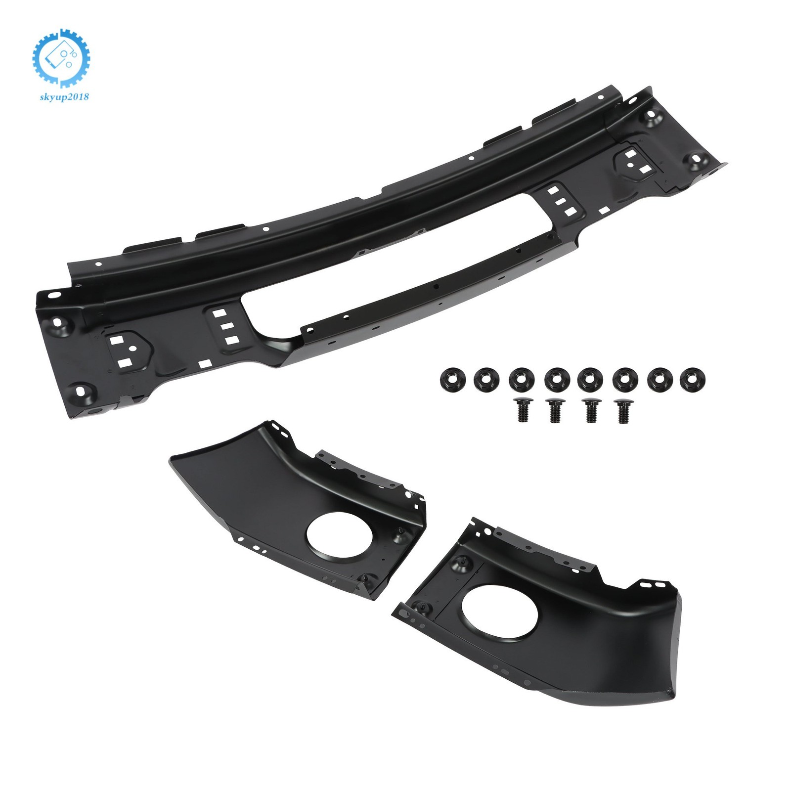 Split-Type For Ford F150 2009-2015 W/ Fog Light Hole Steel Front Bumper Black