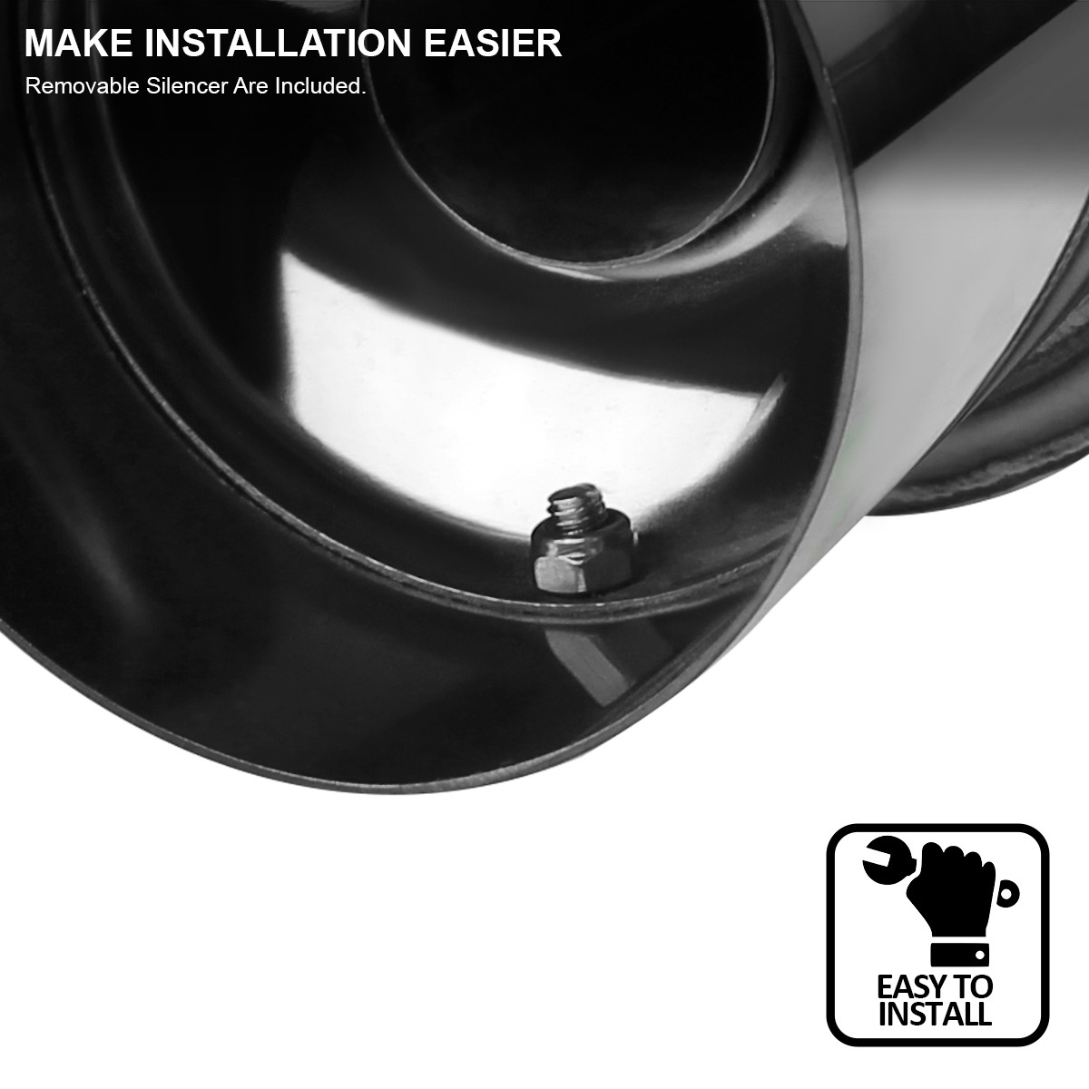 4″ Flat Tip N1 Style [Loud&Deep] Stainless Steel Muffler Exhaust w/ Silencer +Hp