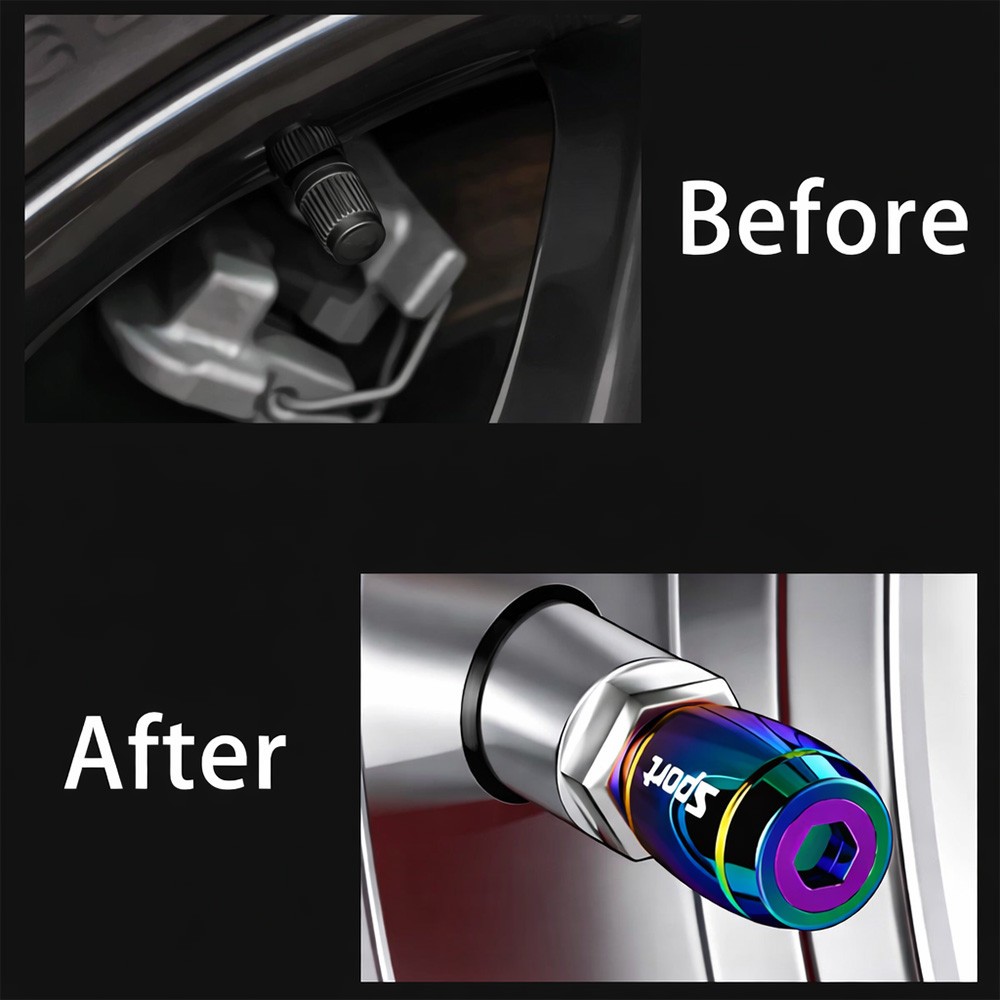 4PCS Universal Barrel Style Car Wheel Tire Valve Stem Caps Cover Anti-Theft