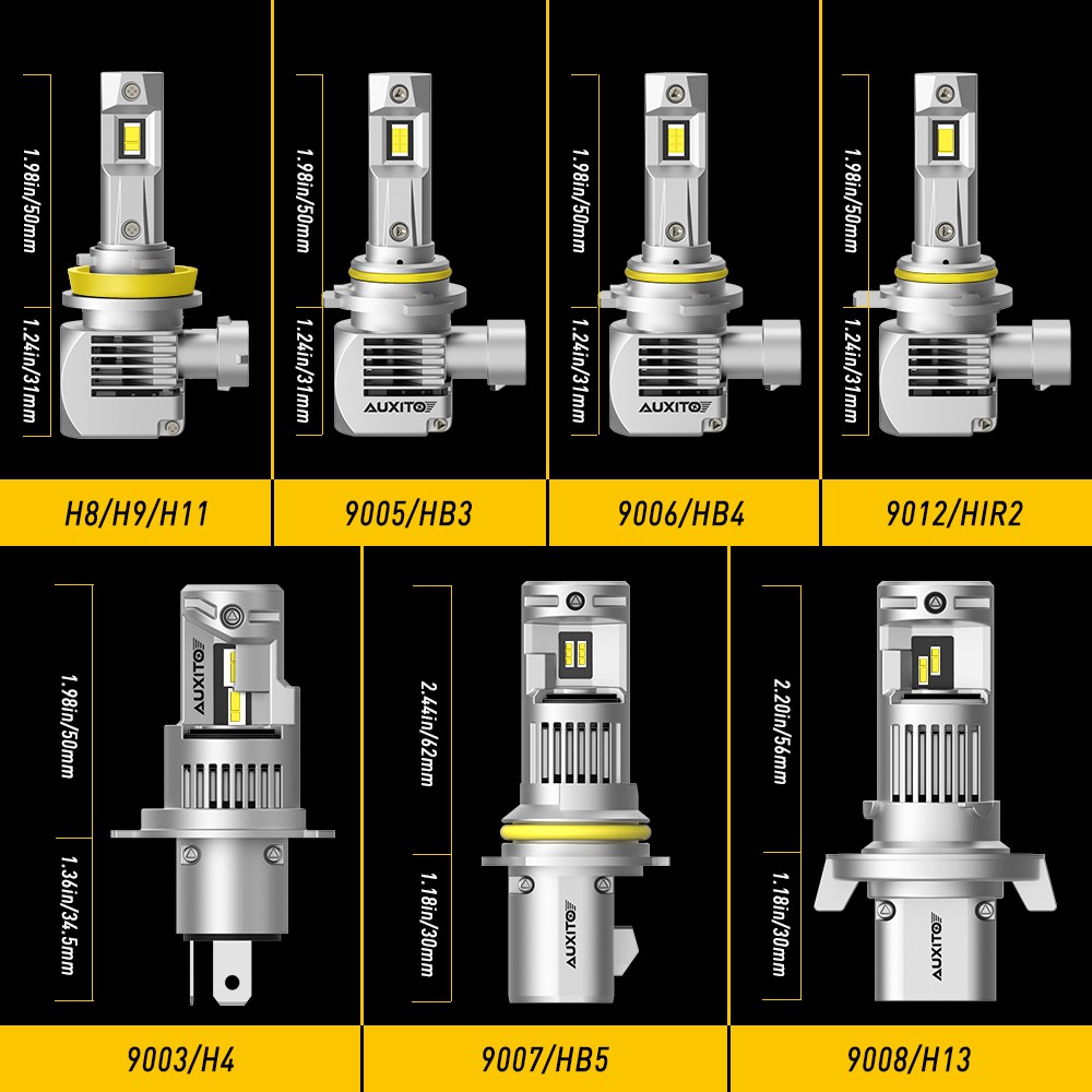 HB3 AUXITO 9005 LED BULBS Beam Headlight 20000LM High Fanless Super Bright White