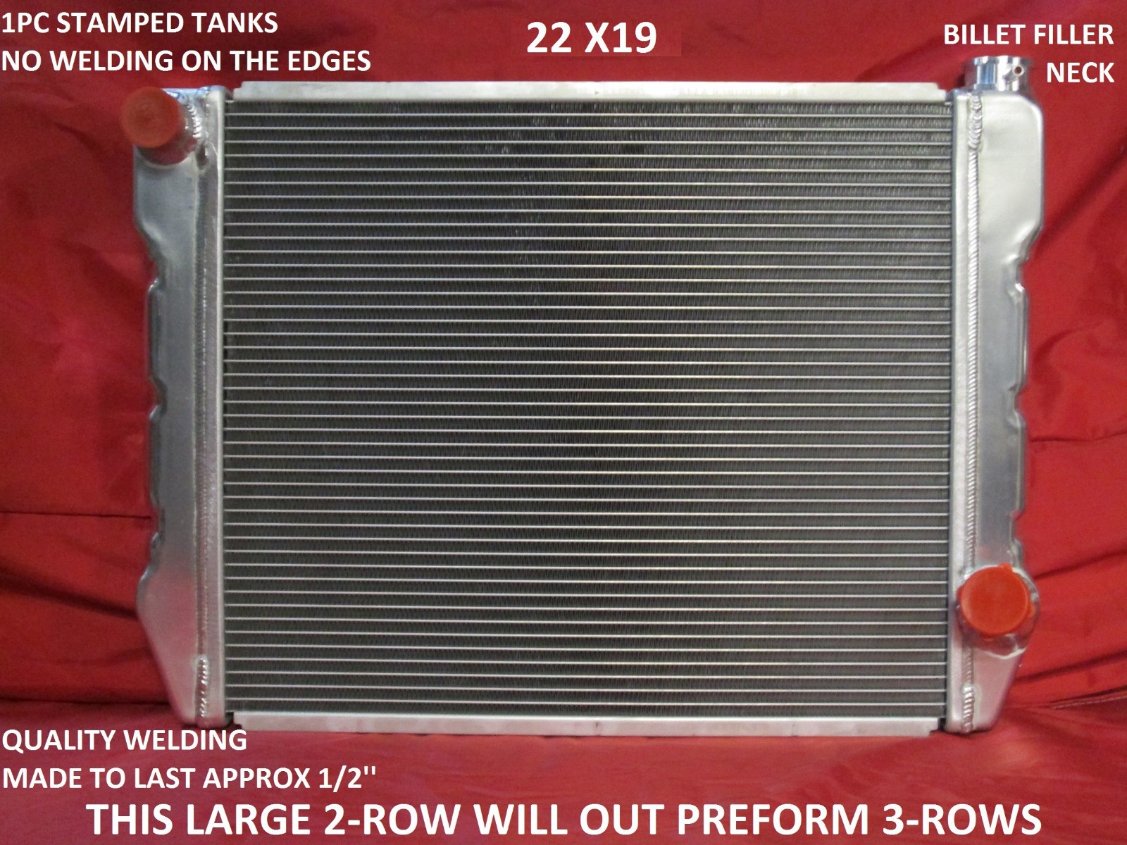22″ x 19″ GM Chevy Universal Aluminum Cross Flow Radiator