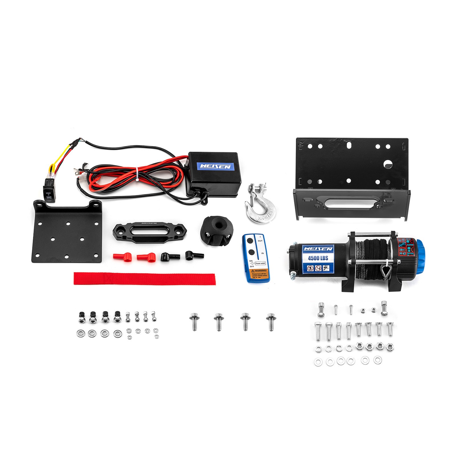 4500lb 12V Electric Winch Kit w/Winch Mount For Kawasaki Teryx4 750 /800