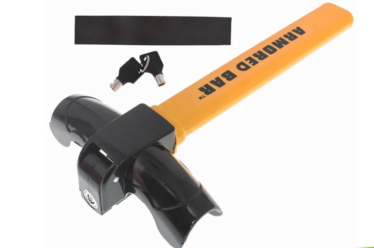 THE ORIGINAL ARMORED BAR Steering Wheel Lock AUTO Anti Theft Security Universal