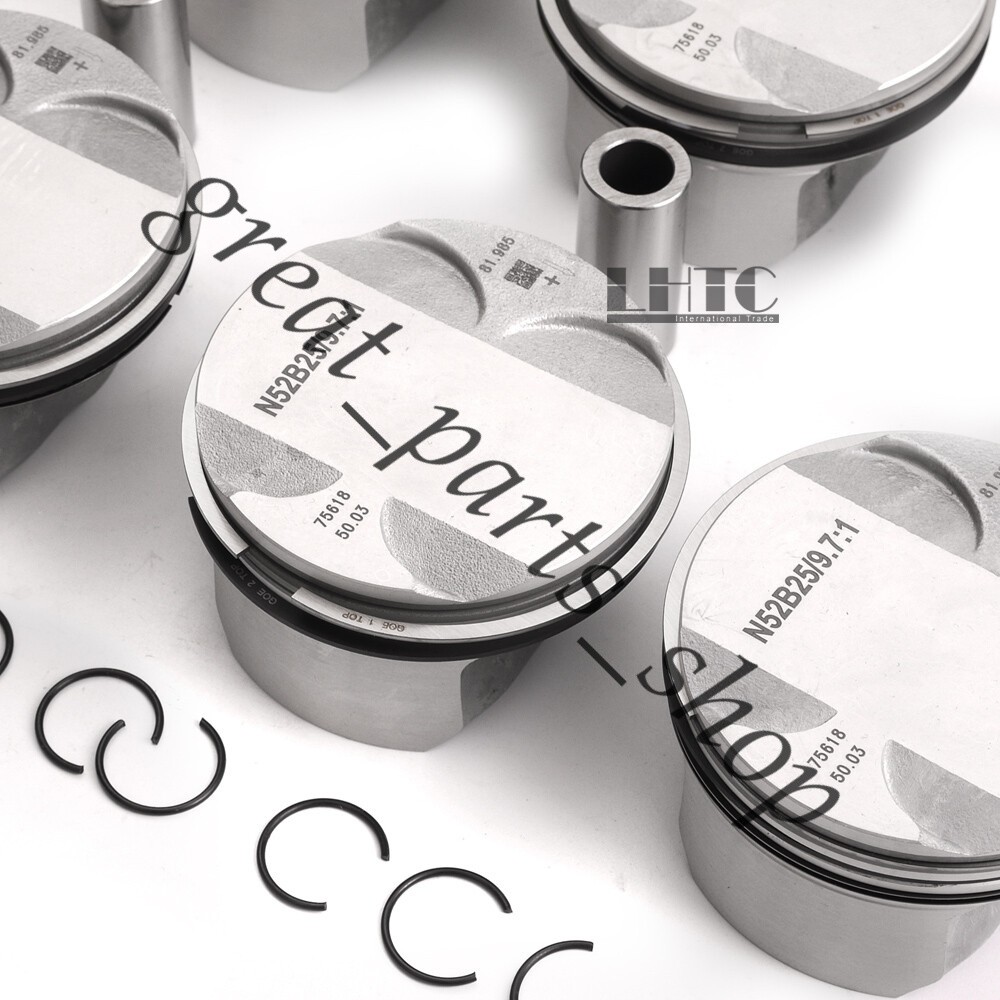 6x Pistons Rings KS STD Low Compression 9.7:1 For BMW E60 E90 325i 523i N52B25