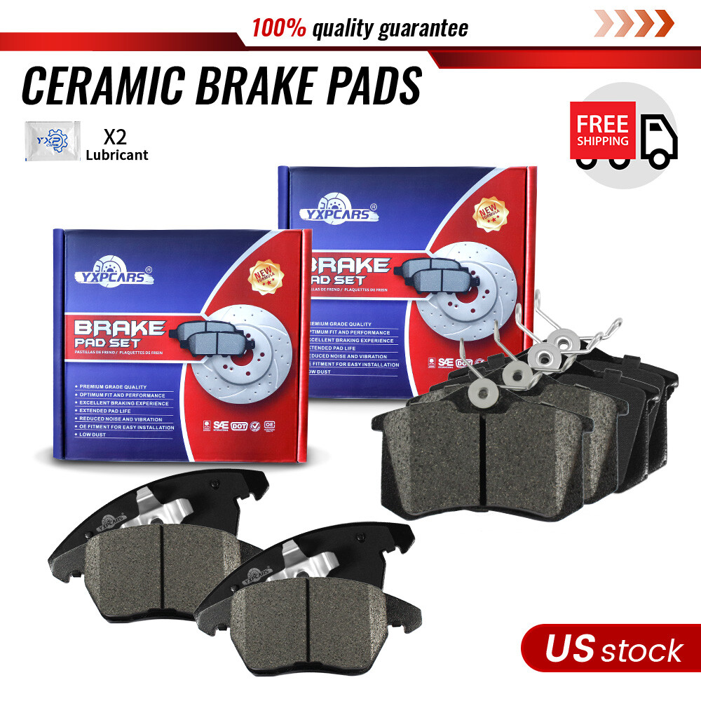 Front & Rear Ceramic Brake Pads Kit For Volkswagen Jetta Beetle Golf Audi A3 FWD