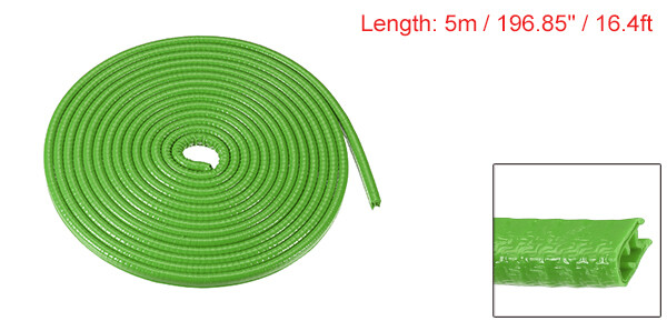 Single Door Edge Guard 16.4ft U Shape Rubber Trim Seal Strip PVC Green Universal