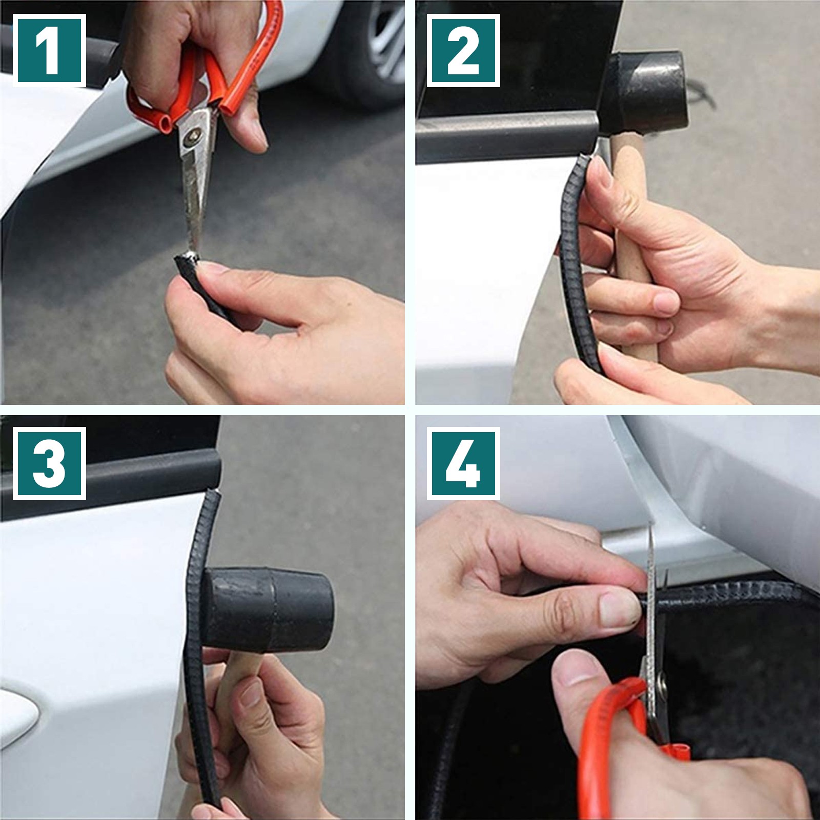 Car Door Edge Guards Edge Trim Rubber Seal Protector Rubber for Truck SUV 6M