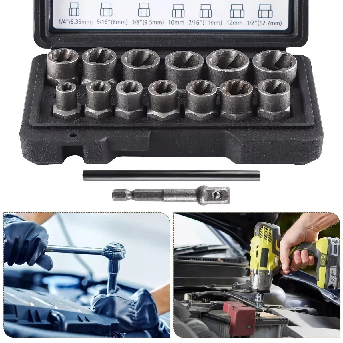 Bushing Seal Installer Remover Bearing Race Set Driver Tool Kit Automotive 17 Pc