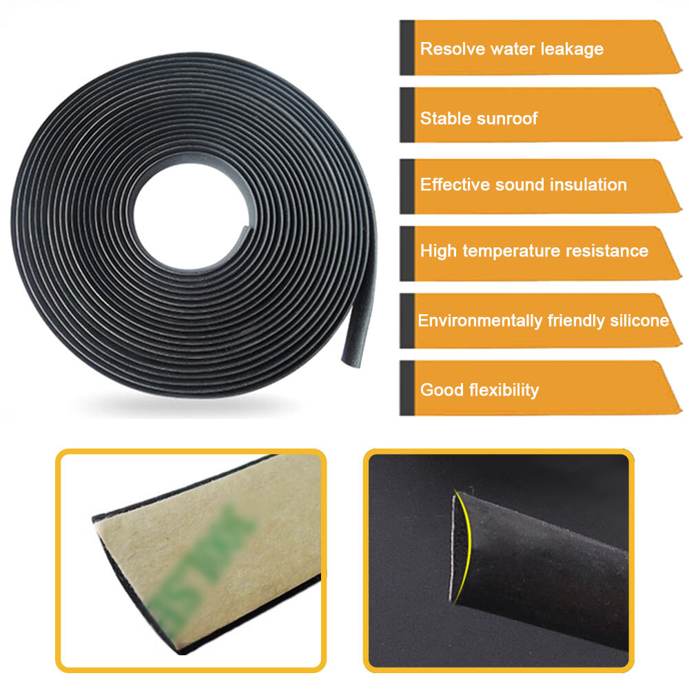 5M Rubber Sunroof Glass Weatherstrip Seal Weatherstrip Edge Molding For Ford