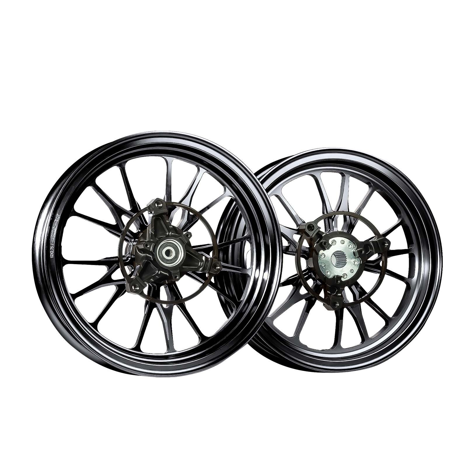 Forged Aluminum Alloy Rims Wheels for Yamaha Zuma 125 2022 – 2024 – Black Color