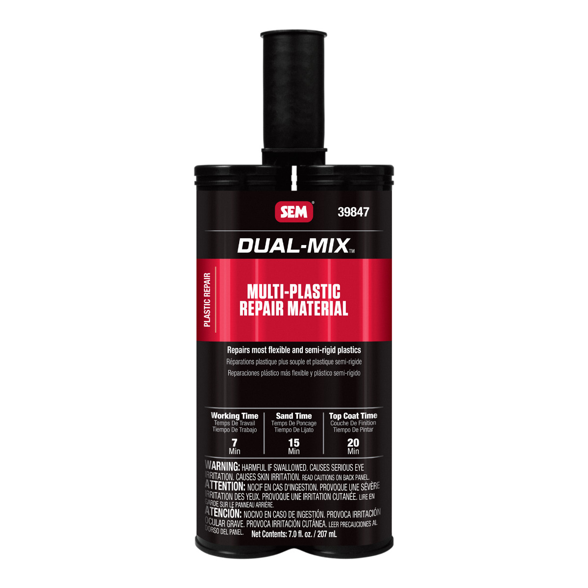 SEM 39847 Dual-Mix Multi-Plastic Repair Material Bumper Restoration 7 oz