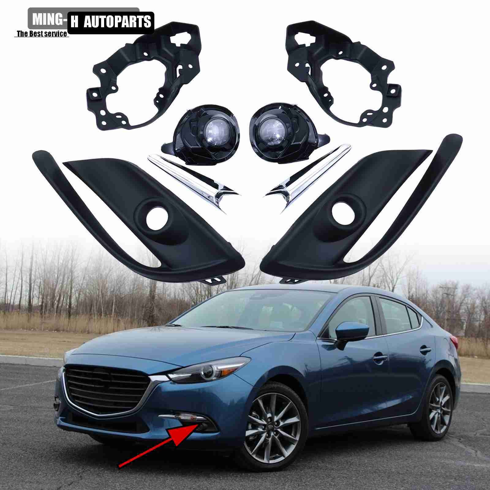 1 set LED LH RH Bumper Fog Lights Front Lamp Left+Right For Mazda 3 2017 2018