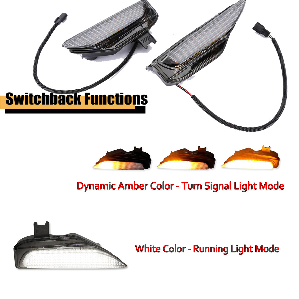 Clear Swithback LED Sequential Signal Fog Lamp For 14-20 Infiniti Q50 Q50S Sport