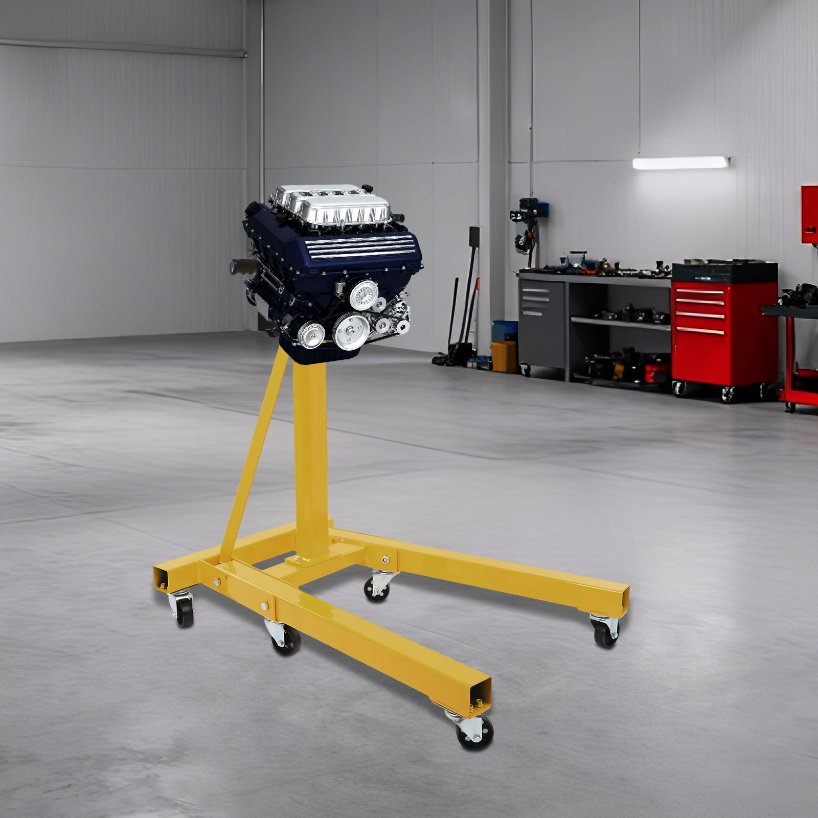 Engine Stand 2000 lbs Motor Hoist Dolly 360 Degree Adjustable Mounting Head