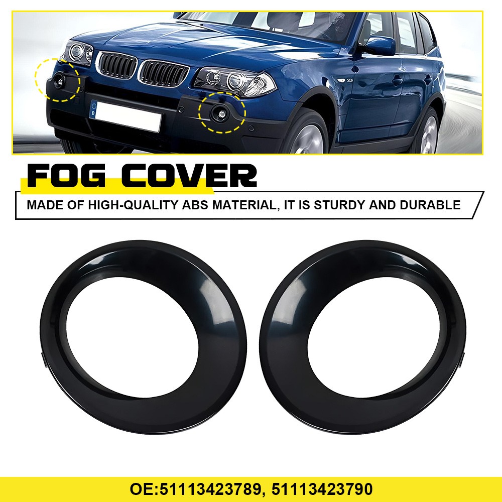 Pair Front Fog Light Lamp Bezels Cover Trim Grill for BMW X3 E83 LCI 2007-2010 A