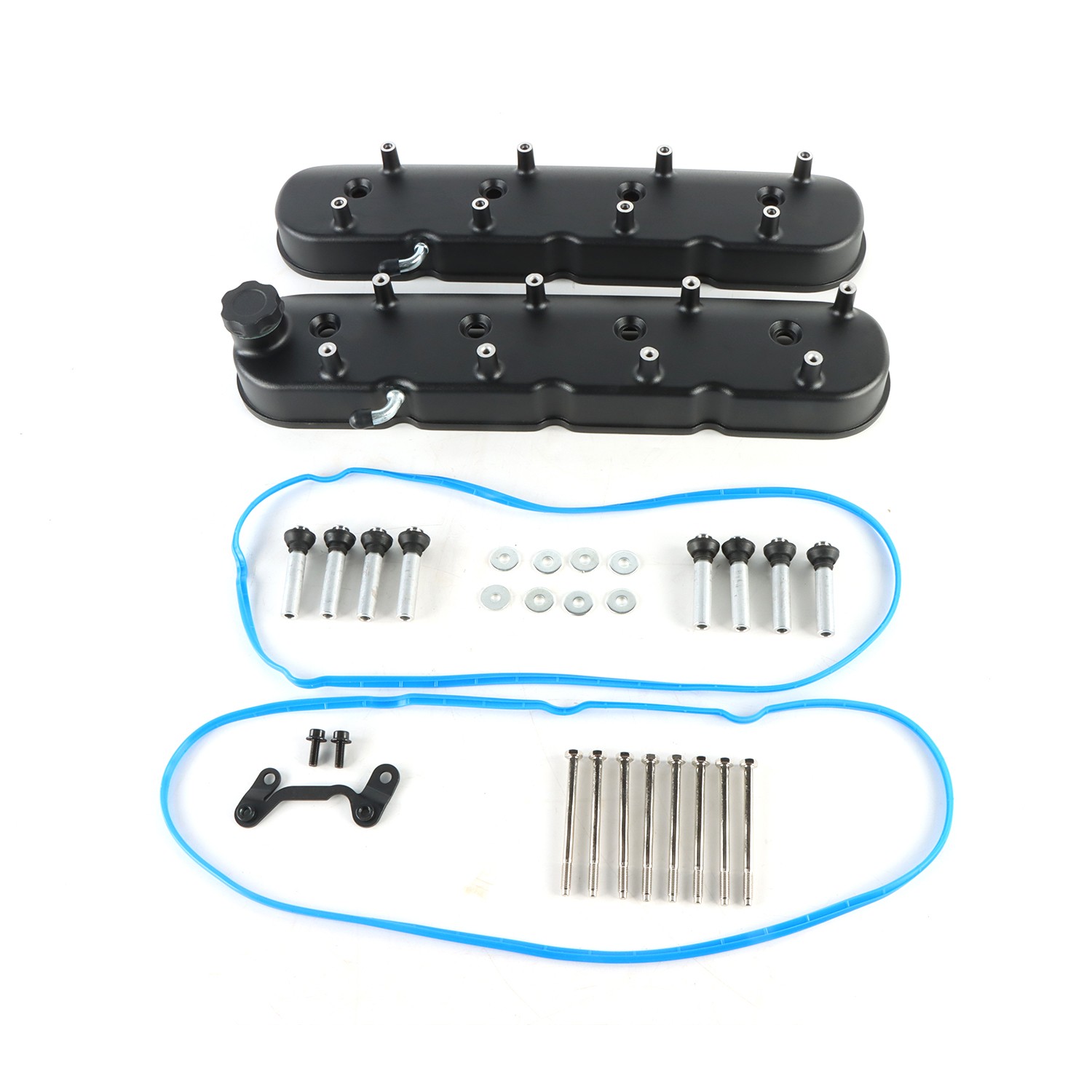 For GM LS Black Cast Aluminum Valve Covers Coil Mounts LS1 LS2 LS3 5.3 6.0L 6.2L