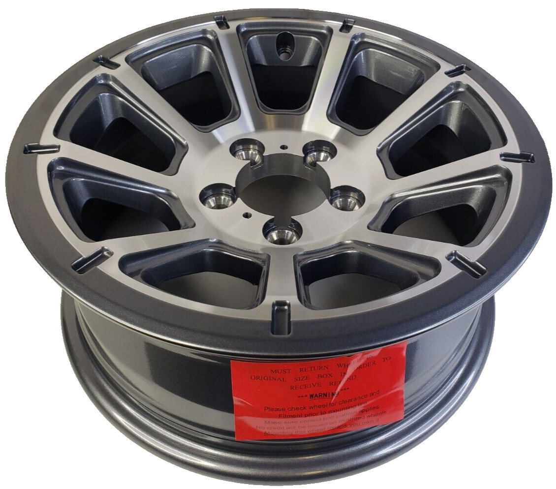 Vision Wheel 353 Turbine Trailer RIM 14X5.5 5×4.50 0mm Gum Metal Machined Face