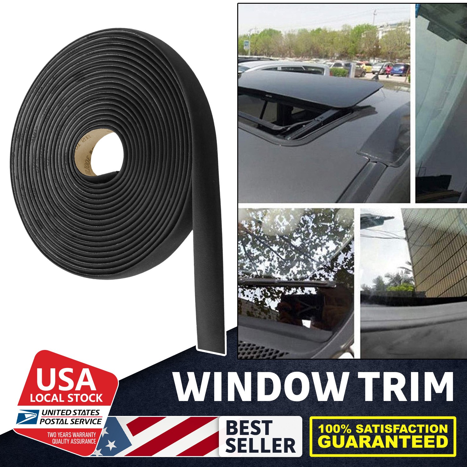 13FT Car Window Seal Strip,Rubber Automotive Weather Stripping for Car Window